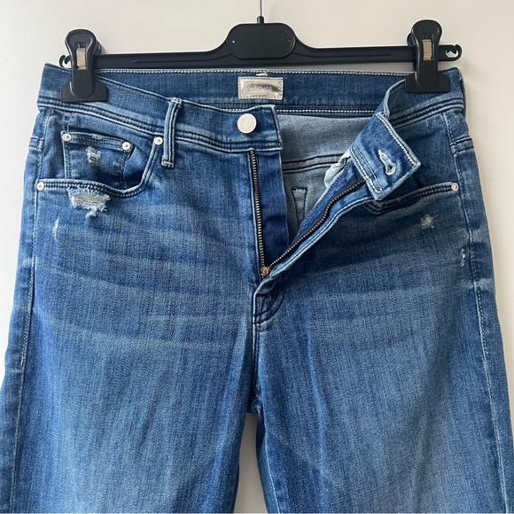 Mother The Weekender Fray Flare Jeans - Graffiti Girl Distressed Wash - Size 27 - Picture 5 of 14